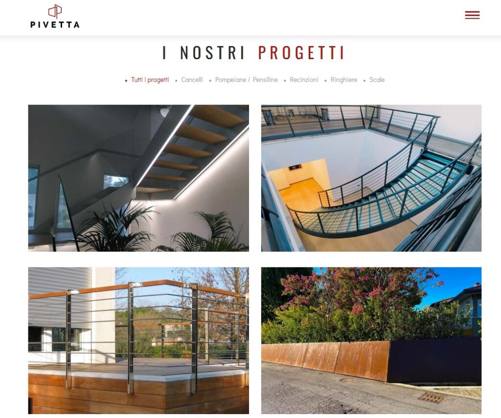Pagina creazioni Pivetta srl